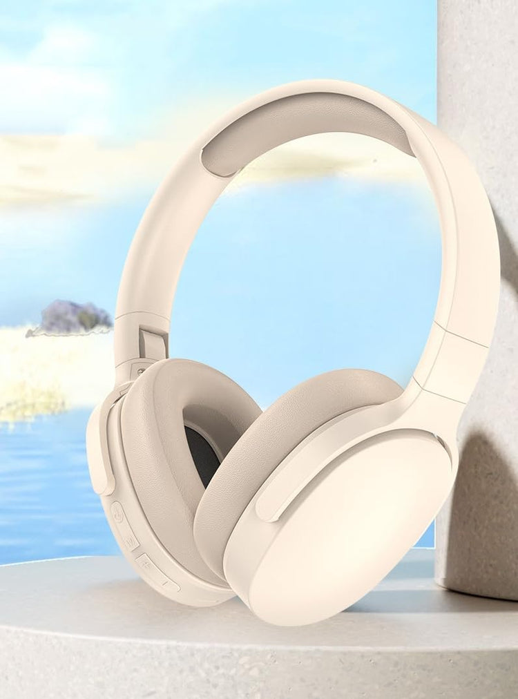 Casque audio Bluetooth 5.3 sans fil, pliable, réduction de bruit intelligente, son stéréo HiFi, micro intégré, coussinets confort en similicuir, autonomie 10h et option filaire incluse ! Musique, appels et jeux. Livraison prioritaire offerte !