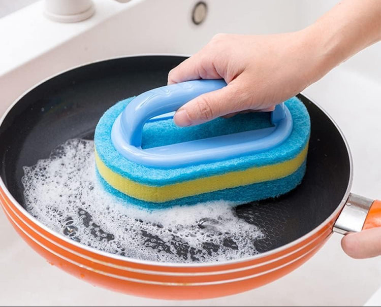 Brosse éponge magique avec poignée ergonomique – Ne vous salissez plus les mains ! Nettoyage sans effort de la baignoire, du carrelage et de la cuisine – Durable et réutilisable. Livraison offerte!