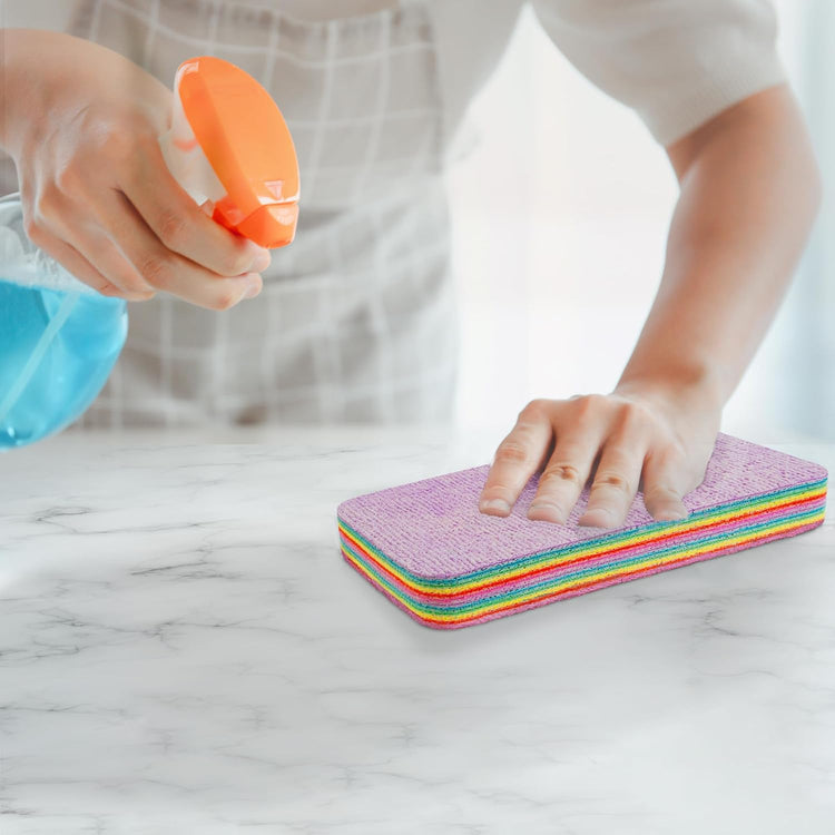 Bloc de chiffons nettoyants multicouches ultra-absorbants, 12 couches détachables, microfibres douces sans rayures ni traces, lavables et réutilisables, pour vaisselle, vitres, salle de bain et surfaces délicates
