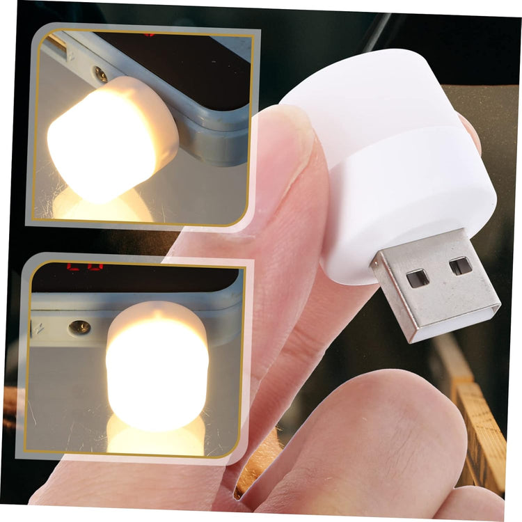 Lot de veilleuses LED USB mini – Lumières d’ambiance portables à faible consommation, lumière blanche ou jaune, design compact et élégant, idéales pour voiture, chambre, couloir, etc. Livraison prioritaire offerte !
