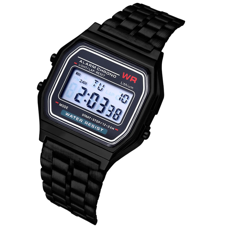 Montre digitale rétro classique pour femme avec cadran carré et affichage LED, 4 couleurs disponibles. Livraison prioritaire offerte !