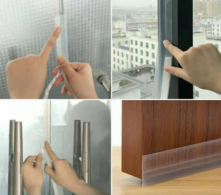 Astucieuse bande d'étanchéité pour portes et fenêtres, coupe-froid, coupe-vent, anti-moustiques, insectes, cafards, économie d'énergie, résistant à l'humidité. Qualité Premium, 5M X 45mm. La livraison est offerte!