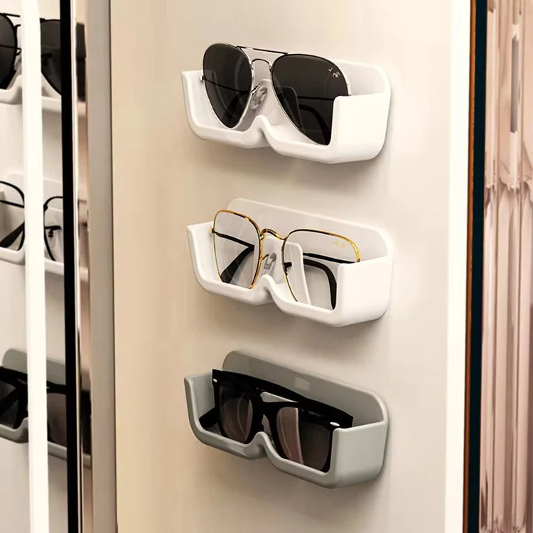 Support mural de rangement pour lunettes, organisateur pratique, idéal près du lit, du coin lecture, de l’ordinateur, dans la salle de bain ou la voiture, installation facile avec autocollants sans trace. Livraison offerte !