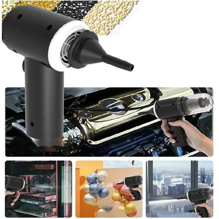 Petit aspirateur portable sans fil 9000 Pa avec filtre lavable, USB rechargeable, ultra léger 220 g, 25 min d’autonomie, embouts inclus, pour voiture et maison. Livraison prioritaire offerte !