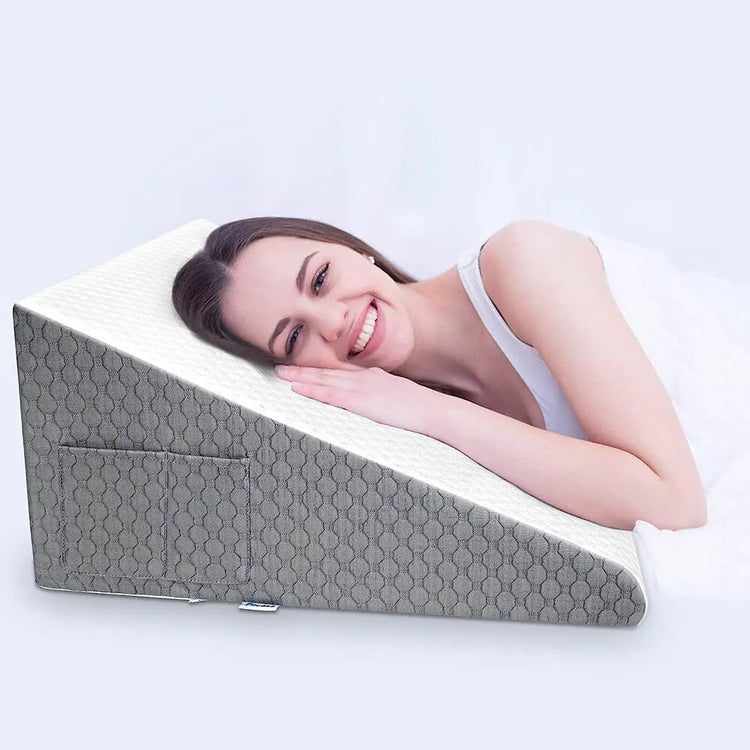 Coussin-triangle 4-en-1 Premium : Soulage efficacement les tensions aux jambes, offre un soutien ergonomique et un confort ultime. La livraison prioritaire est offerte !