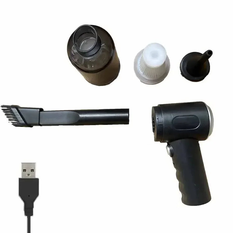 Petit aspirateur portable sans fil 9000 Pa avec filtre lavable, USB rechargeable, ultra léger 220 g, 25 min d’autonomie, embouts inclus, pour voiture et maison. Livraison prioritaire offerte !