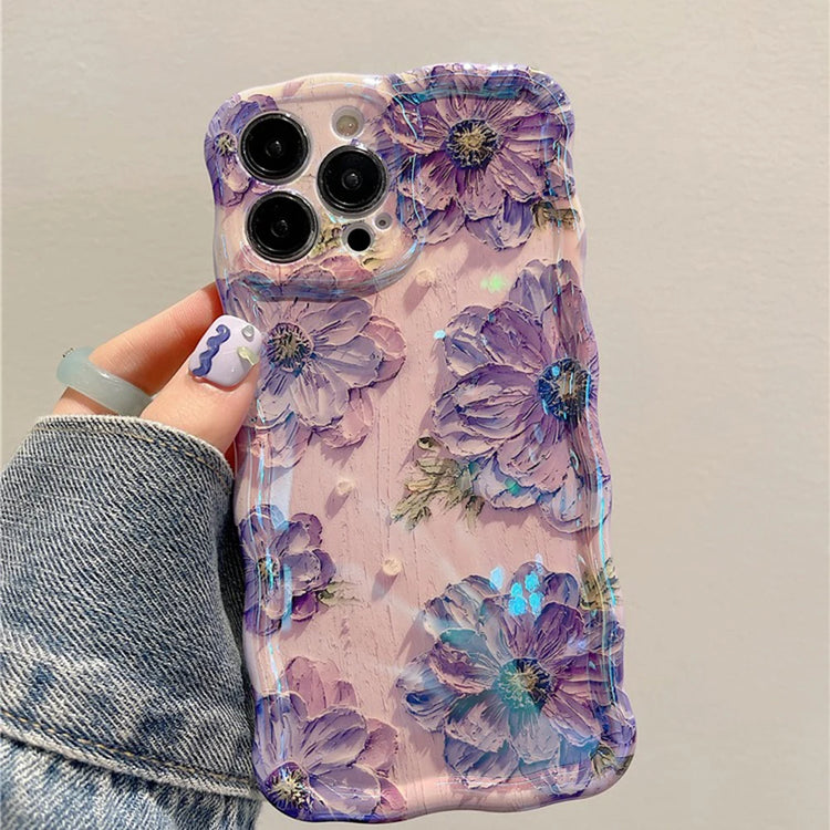 Coque artistique en silicone pour tous les iPhone, style peinture à l’huile rétro avec fleurs en relief, design luxueux, protection complète contre les chocs, 4 modèles floraux élégants. Livraison offerte !