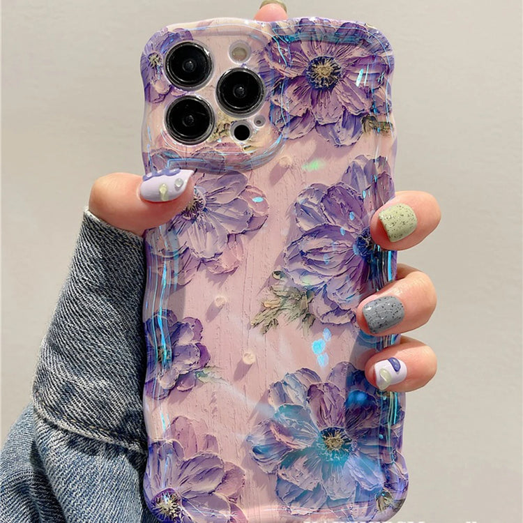 Coque artistique en silicone pour tous les iPhone, style peinture à l’huile rétro avec fleurs en relief, design luxueux, protection complète contre les chocs, 4 modèles floraux élégants. Livraison offerte !
