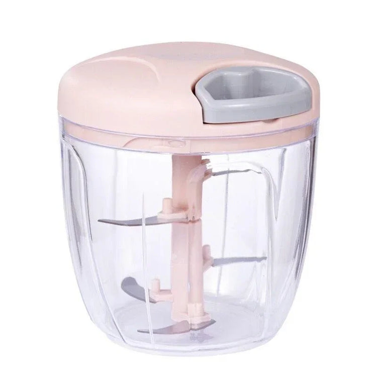 Hachoir manuel avec lames ultra tranchantes en acier inoxydable – Coupe rapide, uniforme et sans effort – Idéal pour légumes, oignons, viande, ail et herbes – Nettoyage facile. Livraison prioritaire offerte !