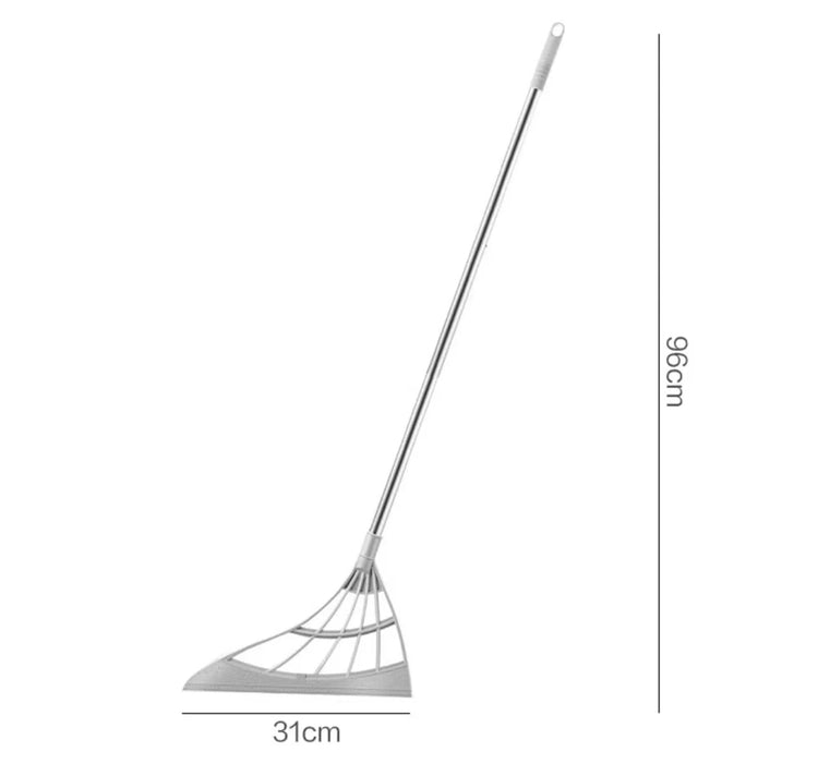 Balai magique en silicone 2-en-1, essuie-glace et ramasse-poussière, élimine l’eau, la mousse, les poils et poussières sans traces ni enchevêtrement, matériau résistant et facile à laver, idéal sols, vitres et salle de bain. Livraison offerte !