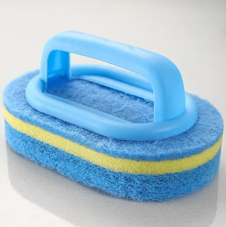 Brosse éponge magique avec poignée ergonomique – Ne vous salissez plus les mains ! Nettoyage sans effort de la baignoire, du carrelage et de la cuisine – Durable et réutilisable. Livraison offerte!
