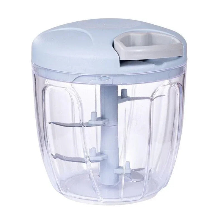 Hachoir manuel avec lames ultra tranchantes en acier inoxydable – Coupe rapide, uniforme et sans effort – Idéal pour légumes, oignons, viande, ail et herbes – Nettoyage facile. Livraison prioritaire offerte !