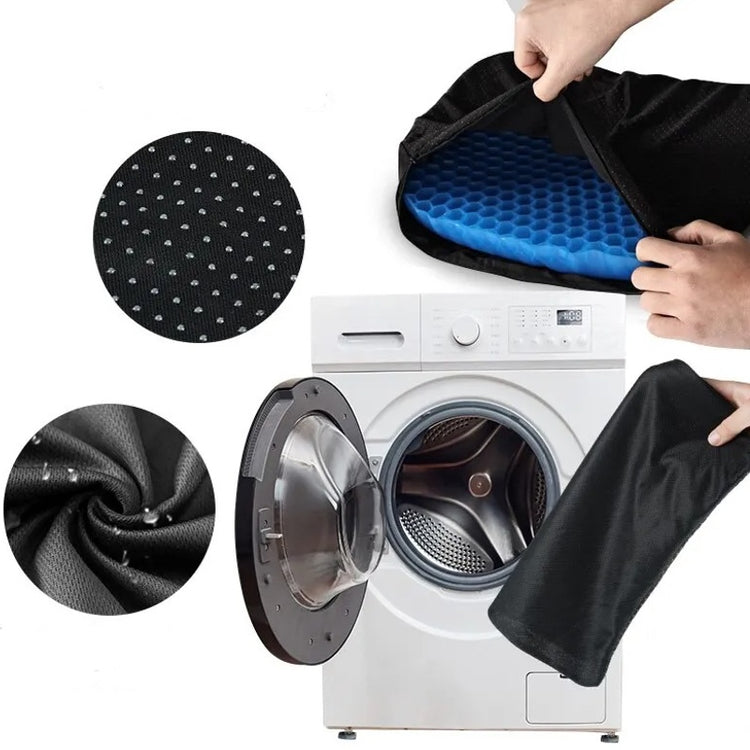 Coussin fraîcheur en gel ultra-confort, anti-pression pour soulager douleurs sciatiques, fessiers et lombaires, avec design respirant en nid d'abeille pour un confort prolongé et une meilleure posture. Housse incluse. La livraison est offerte!