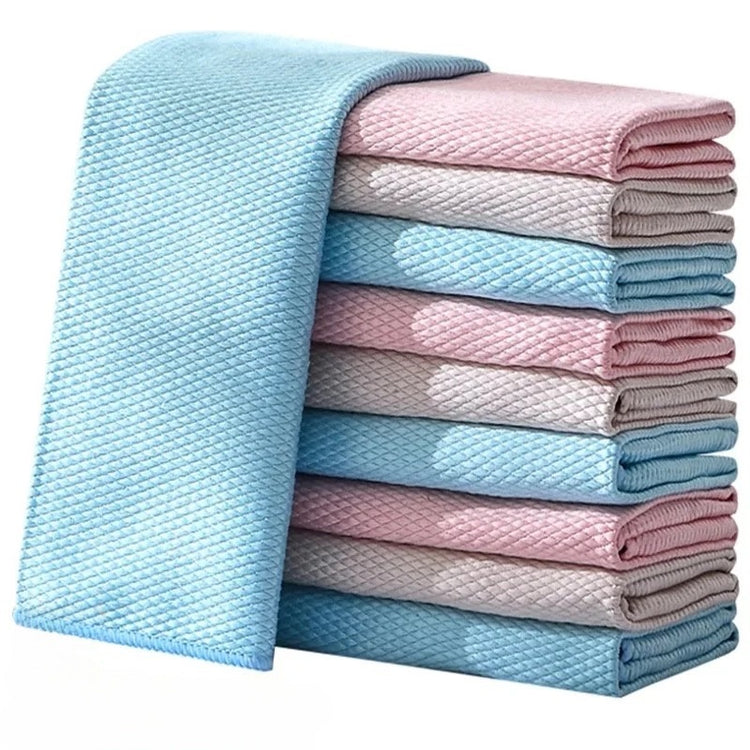 Superbes torchons à motif écailles de poisson en microfibre ultra-absorbante, pour le nettoyage, le lustrage des fenêtres, la vaisselle et l'époussetage. La livraison est offerte !