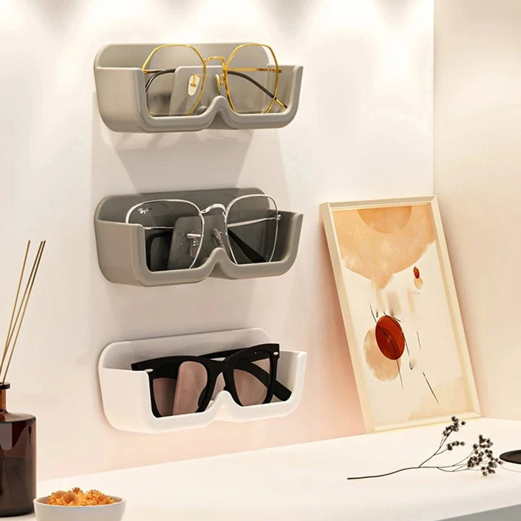 Support mural de rangement pour lunettes, organisateur pratique, idéal près du lit, du coin lecture, de l’ordinateur, dans la salle de bain ou la voiture, installation facile avec autocollants sans trace. Livraison offerte !