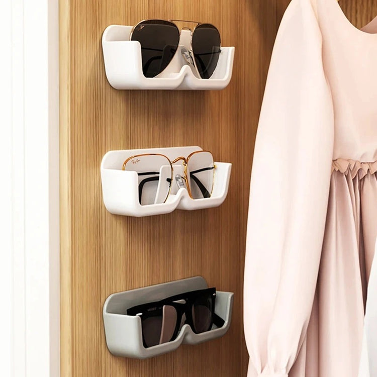 Support mural de rangement pour lunettes, organisateur pratique, idéal près du lit, du coin lecture, de l’ordinateur, dans la salle de bain ou la voiture, installation facile avec autocollants sans trace. Livraison offerte !