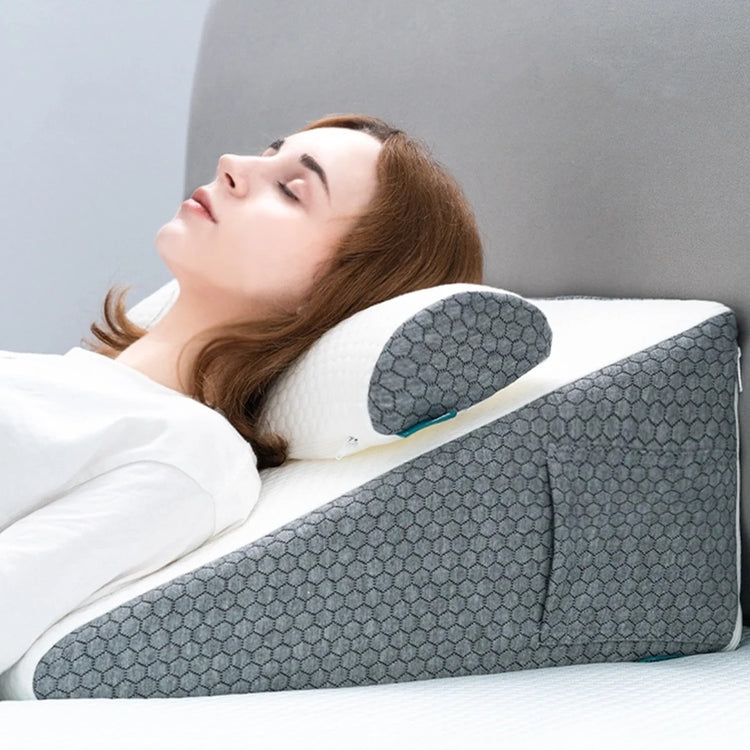 Coussin-triangle 4-en-1 Premium : Soulage efficacement les tensions aux jambes, offre un soutien ergonomique et un confort ultime. La livraison prioritaire est offerte !