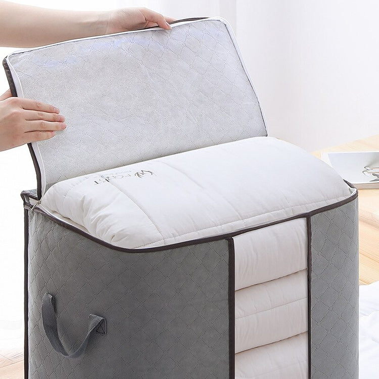 Magnifique sac de rangement grande capacité avec poignée renforcée, fenêtre transparente, tissu respirant et anti-poussière, fermeture éclair bidirectionnelle pour couettes, vêtements et couvertures. Livraison prioritaire offerte !