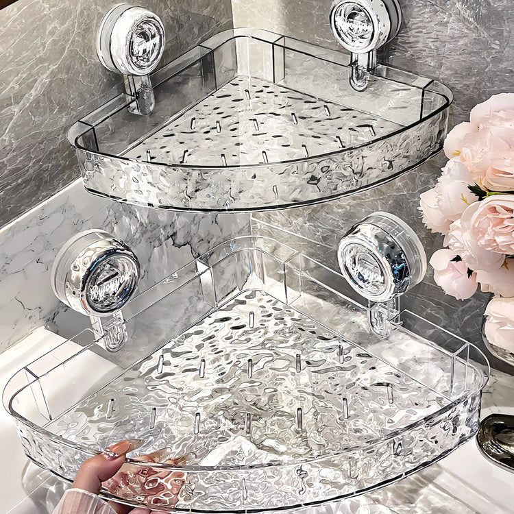 Superbe étagère de rangement pour salle de bain et douche avec puissantes ventouses, étagère de rangement décorative, installation sans perçage ni outils. La livraison prioritaire est offerte !