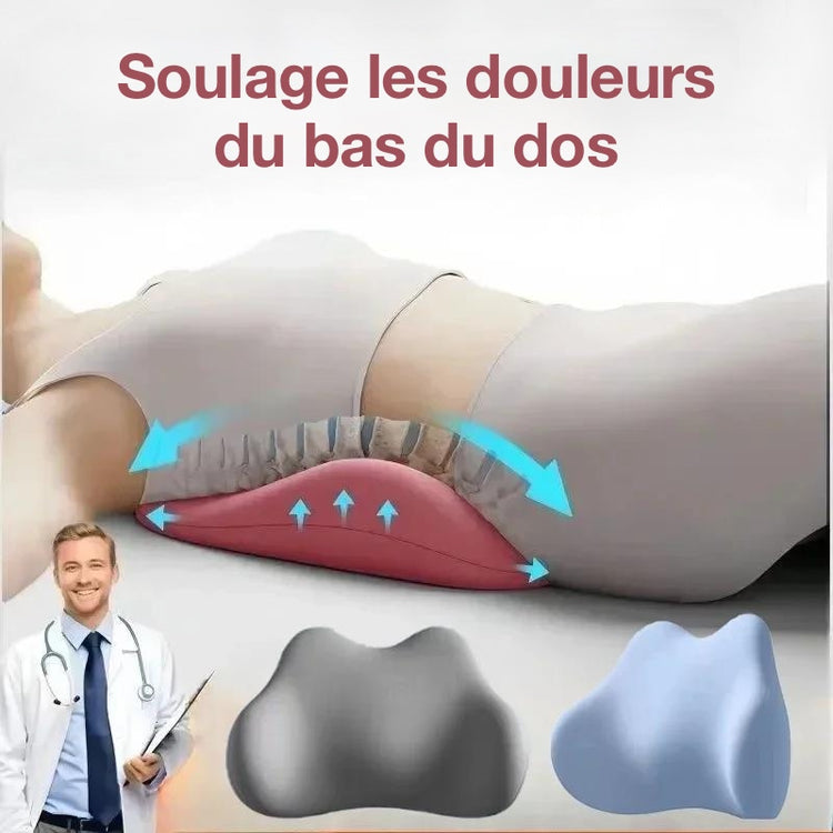 Coussin Premium de soutien lombaire – Soulage les douleurs du bas du dos – Pour dormeurs sur le dos et sur le côté – Aligne naturellement la colonne vertébrale – Ergonomique et ultra confortable. Livraison prioritaire offerte !