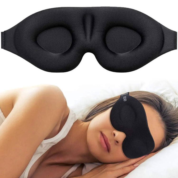 Masque de nuit ergonomique 3D, zéro fuites de lumière, matière soie glacée, super léger, sans pression sur les yeux, mousse mémoire de forme, ajustable pour toutes les tailles, liberté de mouvement. La livraison prioritaire est offerte !