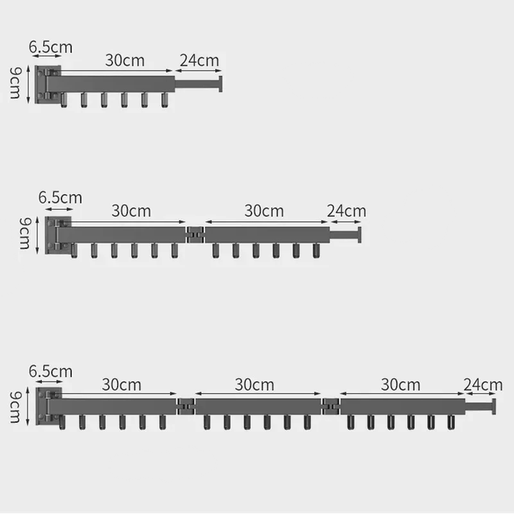 Séchoir à vêtements mural pliable en alliage d'aluminium épais, parfait pour balcon, chambre, cuisine, buanderie : robuste, résistant à la corrosion et avec une capacité de pivot à 180°. Produit Top Premium. La livraison prioritaire est offerte !