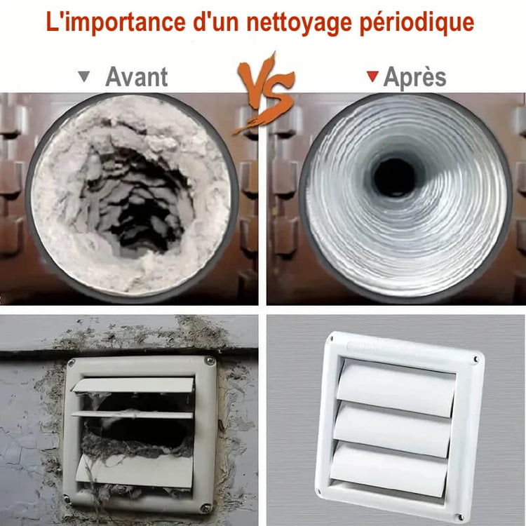 Indispensable brosse de nettoyage pour sèche-linge et radiateur. Évite les incendies, prolonge la durée de vie des appareils et améliore la qualité de l’air. Brosse flexible de 70 cm. La livraison est offerte !