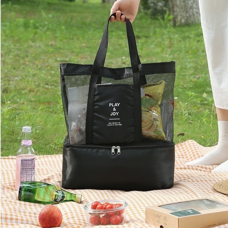 Sac isotherme portable - sac à déjeuner pratique - sac bandoulière refroidissant - sac pique-nique - sac de plage à mailles - rangement aliments et boissons. La livraison prioritaire est offerte !