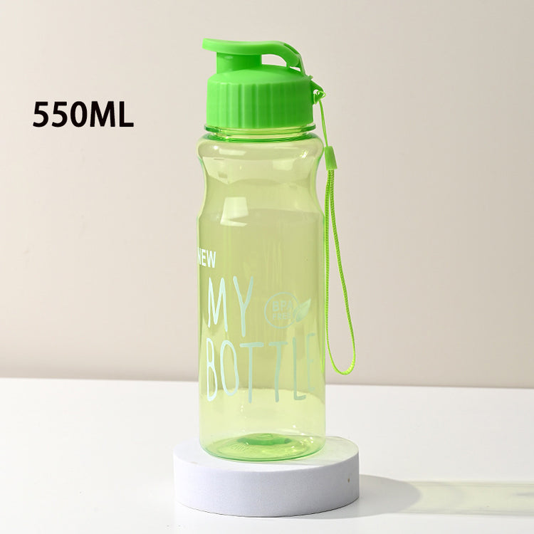 Jolie bouteille d'eau transparente - gourde sportive portable de 550 ml. La livraison prioritaire est offerte !