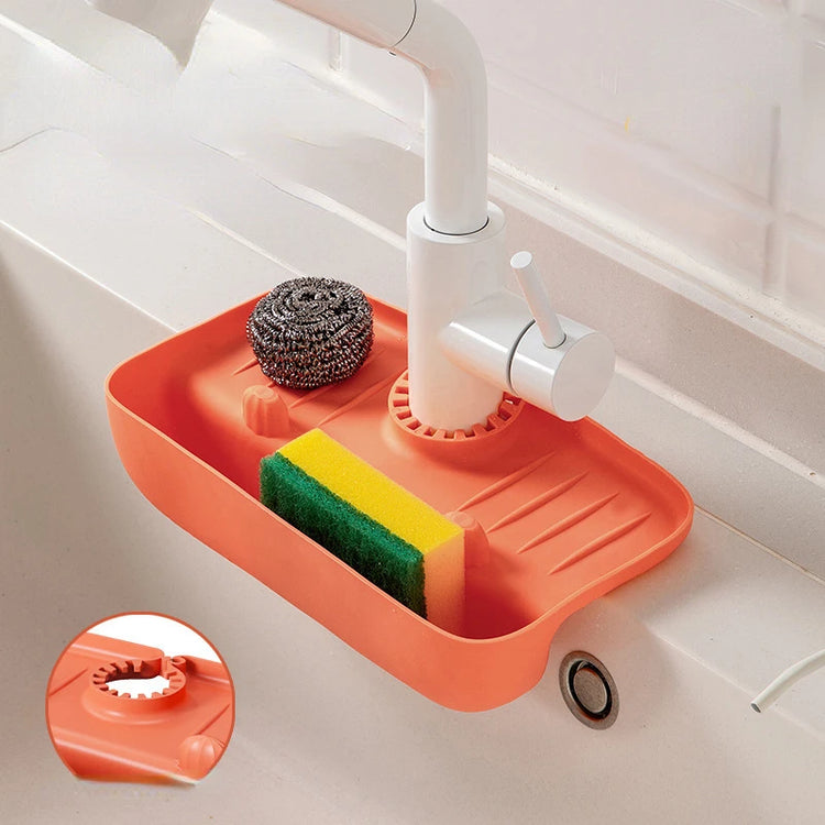 Égouttoir ajustable en silicone pour éponges, savons et brosses, parfait pour cuisines et salles de bain, avec design élégant et hygiénique pour un espace organisé et propre. La livraison prioritaire est offerte !