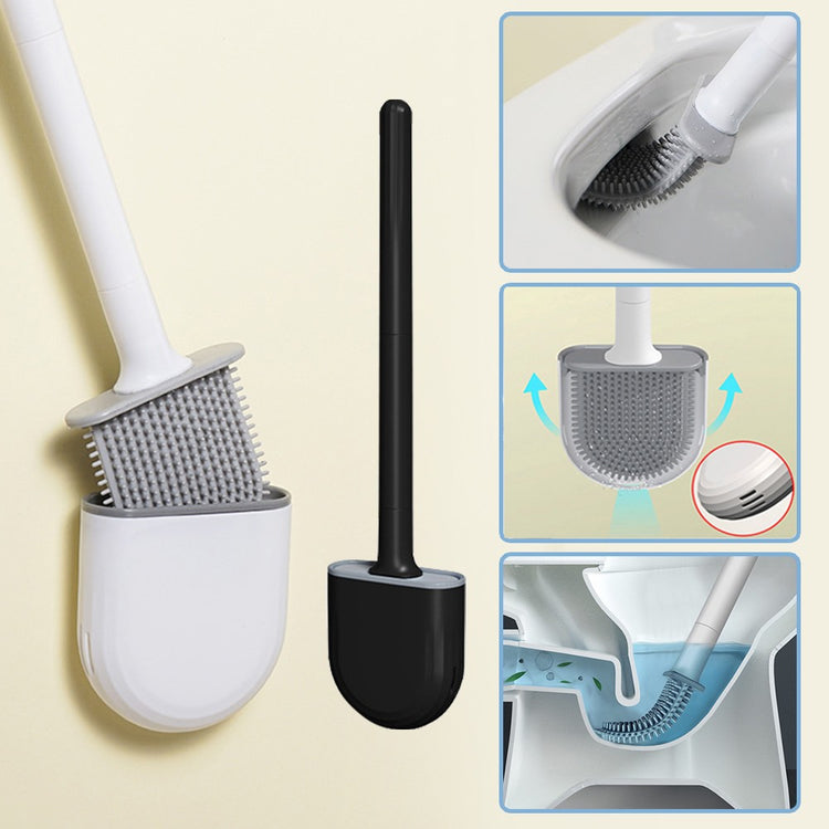 Brosse WC en silicone flexible, ingénieuse, pratique, hygiénique, design moderne, pour un nettoyage immaculé. La livraison est offerte!