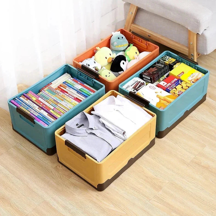 Superbe  boîte de rangement pliable multifonction et durable, avec couvercle, compacte et légère, idéale pour vêtements, livres et petits objets, gain de place et facile à transporter. La livraison est offerte !