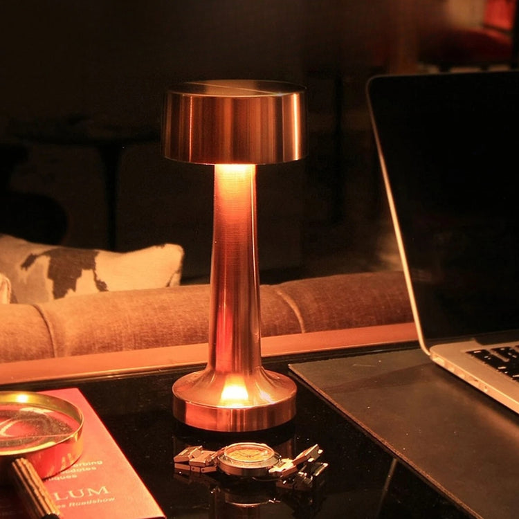 Superbe lampe de table de luxe sans fil rechargeable avec variateur tactile, 3 couleurs de blancs, design en métal élégant, lumière douce et sans reflets, luminosité réglable de 5% à 100%. La livraison prioritaire est offerte !