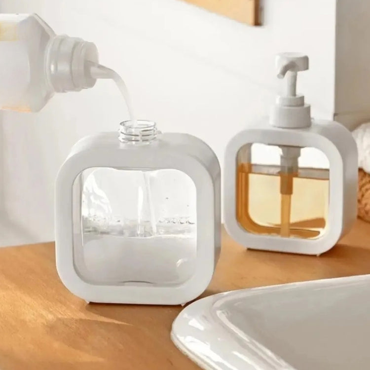 Superbes distributeurs de savon élégants et durables, au design tendance avec un corps transparent et blanc, dotés de pompes anti-fuite robustes, écologiques, réutilisables et polyvalents pour la salle de bain et la cuisine. La livraison est offerte !