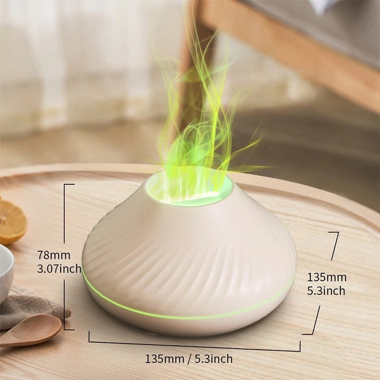 Superbe diffuseur d'arômes et humidificateur silencieux, effet flamme réaliste, 7 couleurs LED, compatible huiles essentielles, arrêt automatique sécurisé, 130ml, pour détente et bien-être. La livraison est offerte !