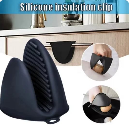 1 Pair Thicken Baking Silicone Oven Mitts Microwave Oven Glove Heat Insulation Anti-slip Grips Bowl Pot Clips Kitchen Gadgets