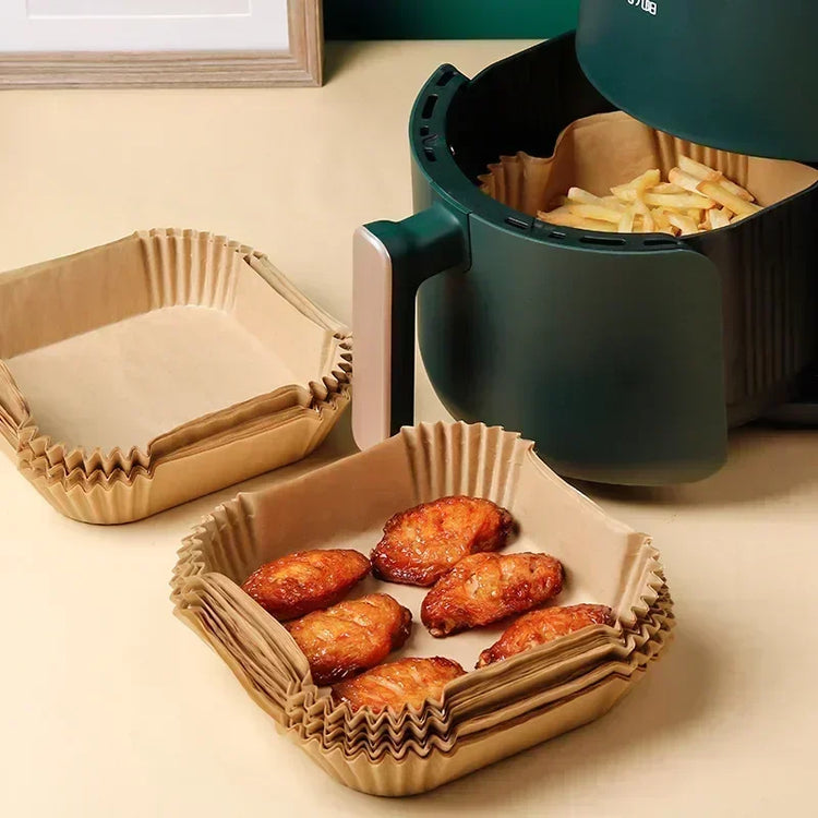 Papier cuisson pour friteuses sans huile de 3 à 4,5 litres, 50/100 feuilles, sans BPA, résistant à la graisse et imperméable, facilitant la cuisson et le nettoyage, idéal pour une alimentation saine et sans tracas. La livraison est offerte !