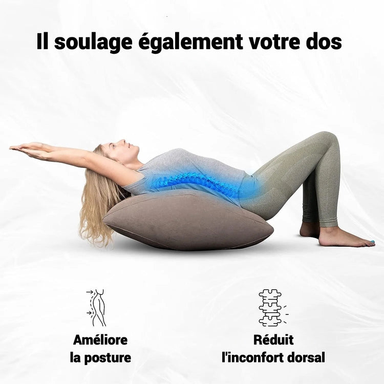 Coussin Premium de surélévation des jambes pour soutien et décompression. Réduit l'inconfort dorsal, améliore la posture, soulage les douleurs aux jambes. La livraison prioritaire est offerte !