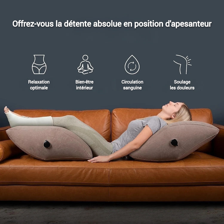 Coussin Premium de surélévation des jambes pour soutien et décompression. Réduit l'inconfort dorsal, améliore la posture, soulage les douleurs aux jambes. La livraison prioritaire est offerte !