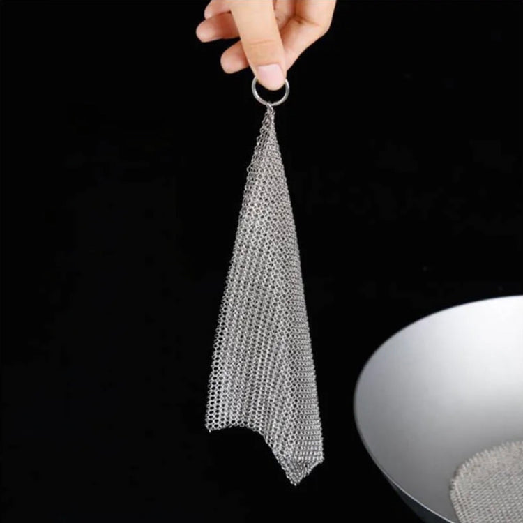 Grille métallique en inox, maille fine ultra-résistante, nettoyage puissant sans rayures, hygiénique et sans odeur, durable et antirouille pour poêles en fonte, casseroles, grills, planchas, moules et ustensiles de cuisine. Livraison offerte !