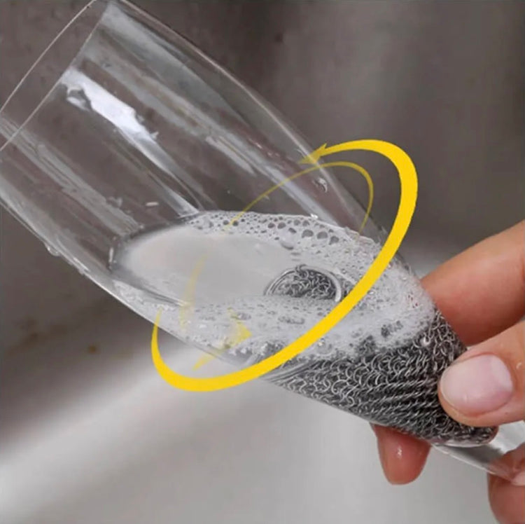 Grille métallique en inox, maille fine ultra-résistante, nettoyage puissant sans rayures, hygiénique et sans odeur, durable et antirouille pour poêles en fonte, casseroles, grills, planchas, moules et ustensiles de cuisine. Livraison offerte !