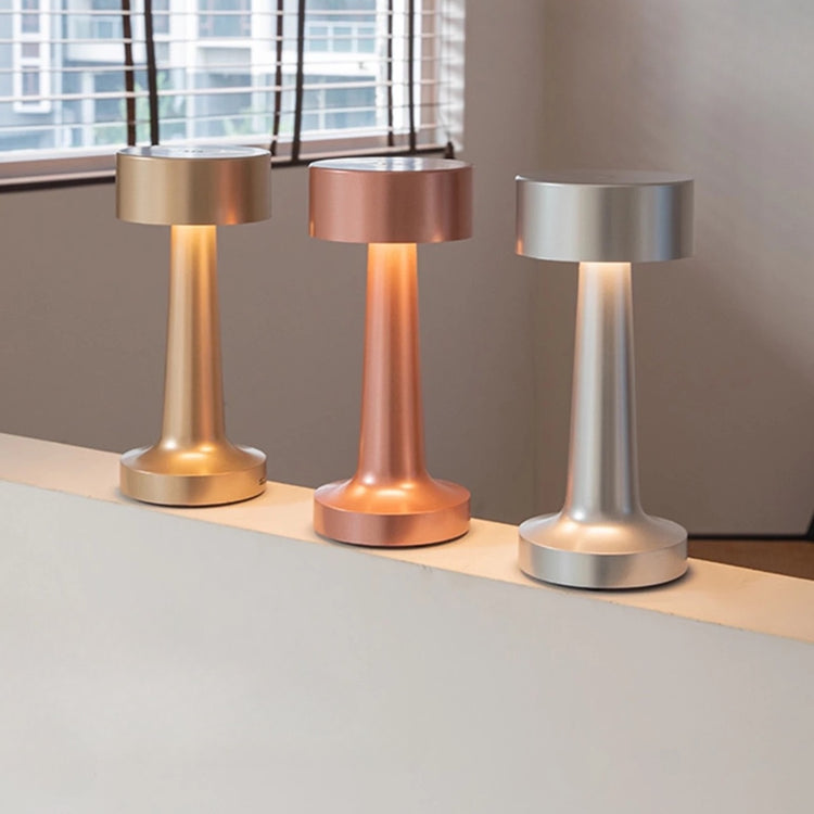 Superbe lampe de table de luxe sans fil rechargeable avec variateur tactile, 3 couleurs de blancs, design en métal élégant, lumière douce et sans reflets, luminosité réglable de 5% à 100%. La livraison prioritaire est offerte !