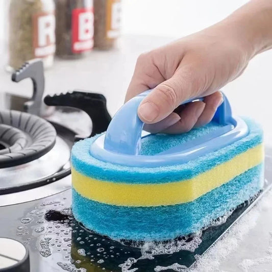Brosse éponge magique avec poignée ergonomique – Ne vous salissez plus les mains ! Nettoyage sans effort de la baignoire, du carrelage et de la cuisine – Durable et réutilisable. Livraison offerte!