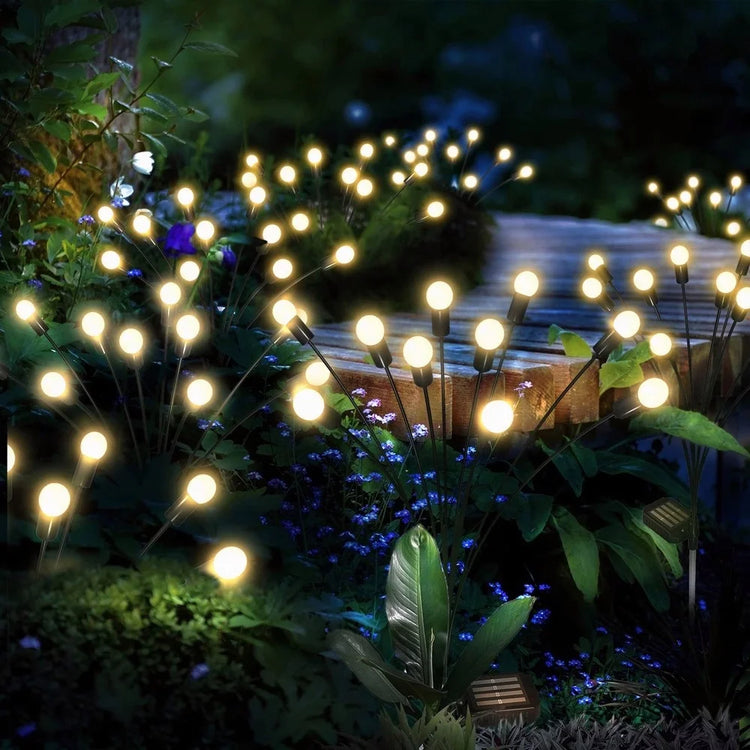 Lampes solaires de jardin en forme de lucioles, autonomes et étanches, offrant une décoration magique et durable pour tous les espaces extérieurs, installation facile sans câblage nécessaire. La livraison prioritaire est offerte !