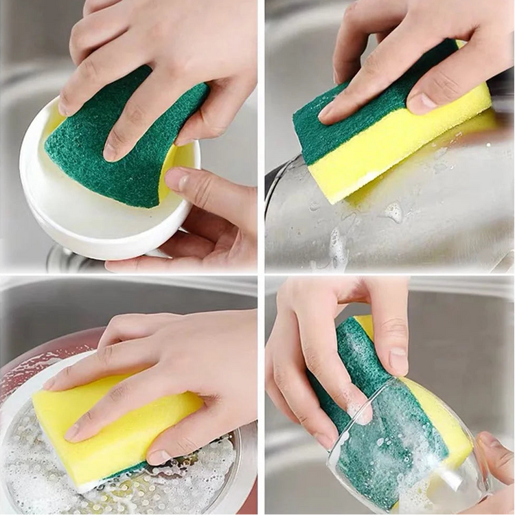 Lot de 30 éponges de nettoyage magiques double face – Ultra absorbantes, longue durée, anti-rayures, dégraissantes et anti-rouille, idéales pour casseroles, poêles, vaisselle et surfaces de cuisine. Livraison offerte !