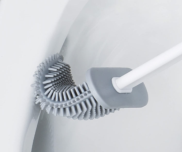 Brosse WC en silicone flexible, ingénieuse, pratique, hygiénique, design moderne, pour un nettoyage immaculé. La livraison est offerte!