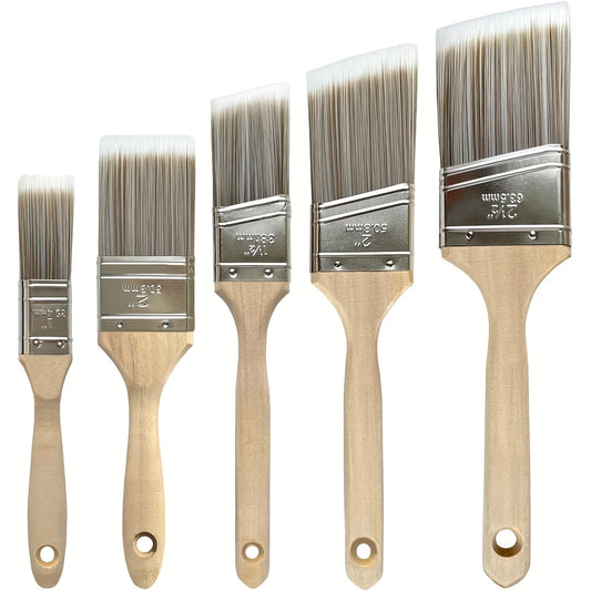 Lot de 5 pinceaux Premium pour peinture intérieure et extérieure, compatibles avec les peintures au latex, les laques, et bien plus. La livraison prioritaire est offerte !