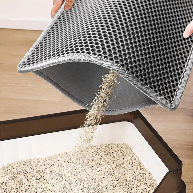 Ingénieux tapis de litière imperméable, double couche, antidérapant, lavable, tapis pour bac à litière, récupération efficace des grains de litière, vos planchers restent propres. La livraison prioritaire est offerte !