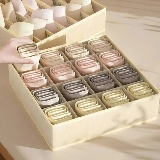 Superbes organisateurs de tiroirs pour sous-vêtements, chaussettes et soutien-gorges – 3 modèles, 2 couleurs.  Dites adieu au désordre et profitez de tiroirs parfaitement organisés. La livraison prioritaire est offerte !