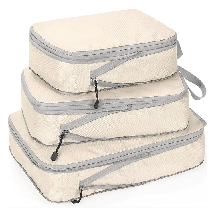 Lot de 3 magnifiques sacs d'emballage de compression, sacs de voyage, bagages à main, imperméables et indéchirables. Qualité Premium. La livraison est offerte !